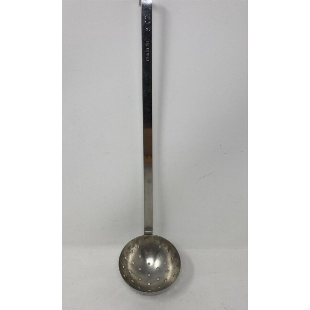 Stainless Steel Perforated Slotted Ladle 6 oz Soup Strainer Serving Skimmer 14”